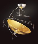 Vertigo-plaf-sospensione (cromo-cromo satinato/0460/PL50/marrone interno oro)