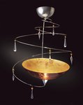 Vertigo-plaf-sospensione (cromo-cromo satinato/0460/S40/marrone interno oro)
